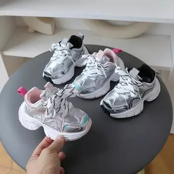 Child Sports Shoes Fashion Boys Casual Shoes Autumn New Women Sneakers Anti Slip Soft Sole Kdis Shoe Girls Shoes Tenis De Nia 21insole13.5cm розовый