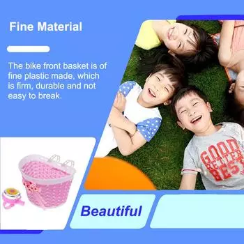 Children Bicycles Front Basket Portable Removable Replacement Cycling Cycle Holder Parts Accessories with Bell