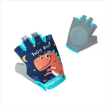 Children Boys and Girls Safe Half Finger Gloves Bicycle Gloves Kids Cycling Gloves Sports Gloves L-Dinosaur