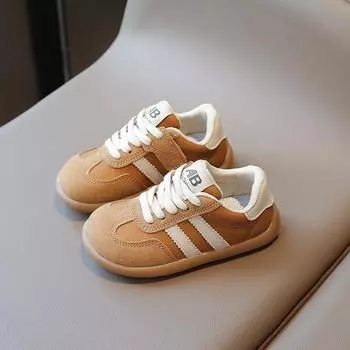 Children Casual Sneakers Brand New Soft Bottom Girls Boys German Training Shoes Spring Autumn Fashion Kids Baby Casual Shoes 26 бежевый