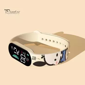 Детские цифровые часы со светодиодной подсветкой, регулируемый силиконовый ремешок с мультяшным принтом собаки, четкий и точный дисплей, портативные студенческие наручные часы унисекс