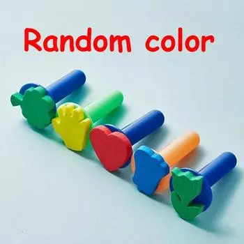 Children DIY Graffiti Sponge Brush Set Drawing Toys Broom Shaped Seal Sponge Brush Art Brush Enlightenment Puzzle Gift Kids Toys