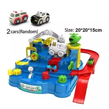 Children educational novelty toys Racing Rail Cars Model inertial gliding track car adventure Mechanical Interactive Toy for kid
