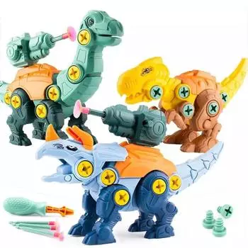 Children Gift Disassembly Toy Educational Dinosaur Model Construction Toy Puzzle Toys Assembly Toy Green brachiosaurus