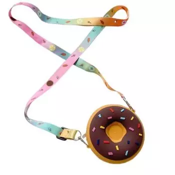 Children Kids Lovely Bag Zipper Donut Shape Crossbody Adjustable Shoulder Pouch