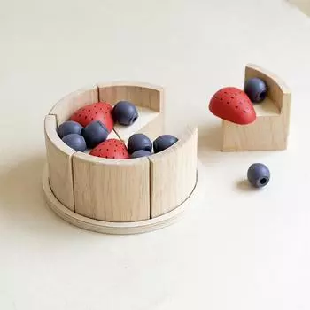 Children Kitchen Play Toy Wooden Mini Cake Set Creative Hand Coordination Eye