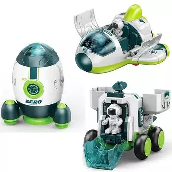 Детская головоломка космическая игрушечная машинка имитационная модель астронавт ракета космический корабль серия игрушечная машинка для мальчиков подарок