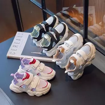 Children s 2025 summer new sports shoes medium and older children s sandals breathable hollow summer mesh fashion boys soft sole 26 белый