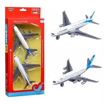Children s Alloy Airplane Toy: Boeing 777 & Airbus Model with Color Box Packaging