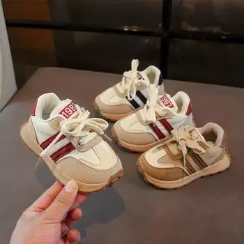 Детская осенняя спортивная обувь для мальчиков и девочек, модная повседневная обувь на липучках для девочек, цветные кроссовки 21 красный