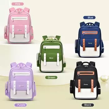 Детский рюкзак, облегчающий ношение школьный ранец в британском стиле, ранцы для начальной и средней школы со съемным поясом для защиты талии синий