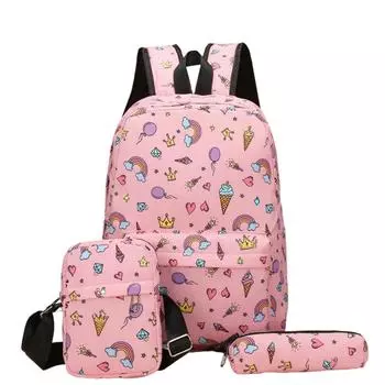 Children s Backpack, Messenger Bag, Pencil Case, Three-piece Backpack One Size