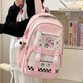 Детский рюкзак Студенческий рюкзак Женский рюкзак большой вместимости Легкий рюкзак жёлтый