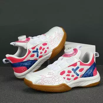 Children s Badminton Shoes with Anti Slip Sole Rotating Buckle Practical Shoes Lightweight Soft Breathable Sports Shoes for Kids EU29 зелёный