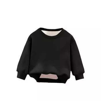 Children s Boys And Girls Fashionable Solid Color Pullover Casual Round Neck Sweatshirt 100