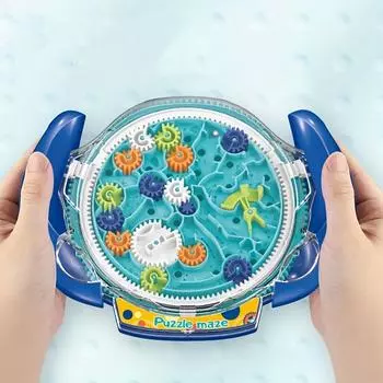 Детская трехмерная зубчатая дисковая лабиринтная игрушка для мальчиков и девочек, интерактивная ручная настольная игра с шариками и дисками для родителей и детей оранжевый