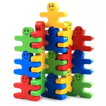 Children s Building Block Assembly Educational Toys Jenga Building Blocks Villain Balance Bricks Pro Kindergarten Small Class Board 16A Villain Balance Brick