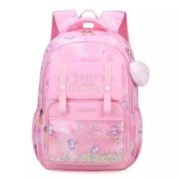 Children s Cartoon Backpack Lightweight Student Schoolbag розовый
