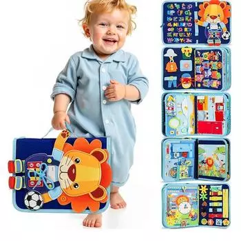 Children S Cartoon Blue Learning Board Children S Toy Book Exercise Learning Hands-On Ability Educational Toy Felt Board Blue; 22 * 28