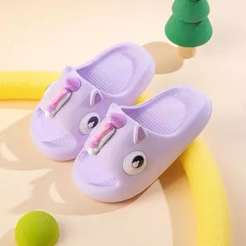 Children s cartoon little zebra summer new eva cool slippers home wear non-slip soft-soled platform sandals 24-25 [Recommended foot length 15cm]