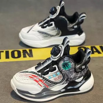 Children s Casual Shoes 2024 New Anti Slip Wear-resistant Running Shoes Professional Comfortable Soft Sports Shoes for Kids 31 черный белый