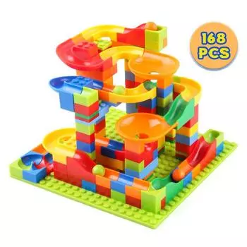 Children S Changeable Slide Assembly Building Block Ball Building Block Track 1668Pcs Particle Slide Park Building Toys 16.5*5*16.5