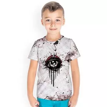Детская одежда мода повседневный тренд универсальный абстрактные глаза 3D цифровая печать детская одежда футболка с коротким рукавом 100cm
