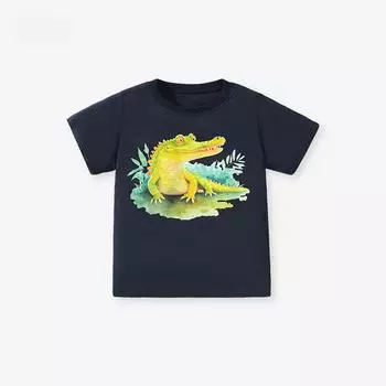 Детская одежда чистый хлопок детская футболка с коротким рукавом спортивная модная летняя одежда топы для мальчиков футболка из чистого хлопка 110cm