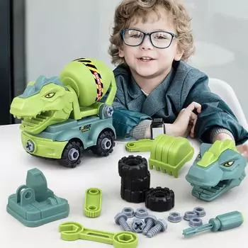 Детская строительная игрушка «Динозавр», автомобильный экскаватор, самосвал, обучающая игрушка для машинки, детская игрушка для машинки B131
