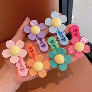 Детская милая заколка для волос с большим цветком, заколка для челки на бок для девочки, заколка для детского головного убора