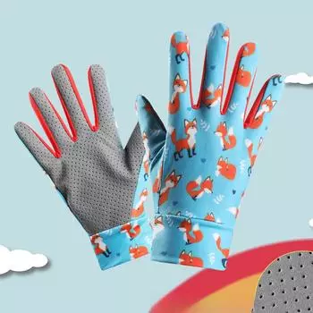 Children s Cycling Gloves Long Finger Thin Summer Sun Protection Children Cartoon Roller Slim Balance Bike Sports Boy and Girl Gloves 20*10CM