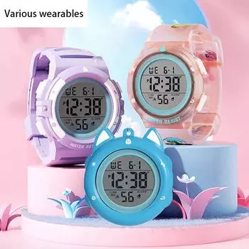 Детские съемные электронные часы, креативная разблокировка, водонепроницаемые часы-будильник, многофункциональные детские часы