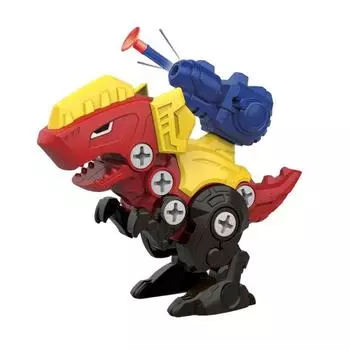 Children s Dinosaur 3D Puzzle Toys Press To Fire Bullets DIY Detachable Assembly Screw Toys
