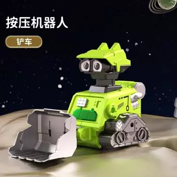Children S Drop-Resistant Pressing Engineering Team Set Small Sliding Toy Car Pull Back Excavator Robot