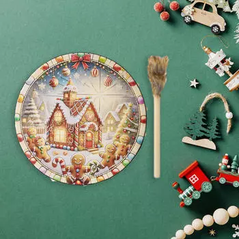 Children s Drum with Stick for Seasonal Celebrations Wooden Toy Home House pattern