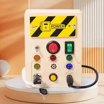 Children S Educational Early Education Toys Wooden Switch Socket Led Light Traffic Light Kindergarten Busy Board