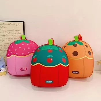 Children s Eggshell Bag Cute Strawberry Design Kindergarten School Bag Boys and Girls Versatile Cartoon Small School Bag