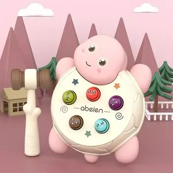 Children S Electric Music Turtle Whack-A-Mole Game Console, Educational Percussion Music Cartoon Animal Model Toy