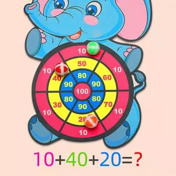 Children s Elephant Sticky Ball Dart Board Cartoon Pattern Ball Toys Parent-Child Interaction Throwing Target Ball