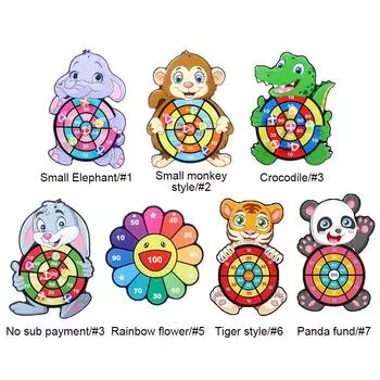 Children s Family Interactive Educational Toys Creative Funny Cartoon Dart Plate Dart Target Suit with3 Balls Kids Birthday Gift Little elephant section