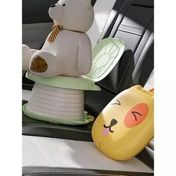 Children s folding toilet baby travel toilet portable children s potty car sealed anti-odor urinal Green Puppy зелёный