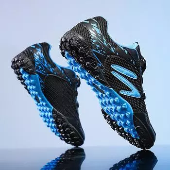 Children s football shoes boys 2024 new winter rotating buttons for primary school boys with broken nails tf training shoes 28