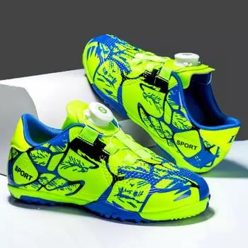 Children s Football Shoes Boys TF Shredded Nails Sports Spikes Breathable Elementary School Students Rotating Button Outdoor Training Shoes Boys 28