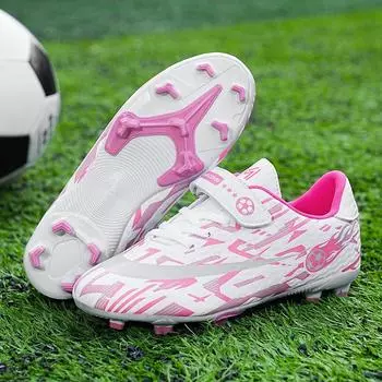 Children s football shoes broken nails boys and girls primary school students wear-resistant training shoes breathable Velcro tf short nails 28