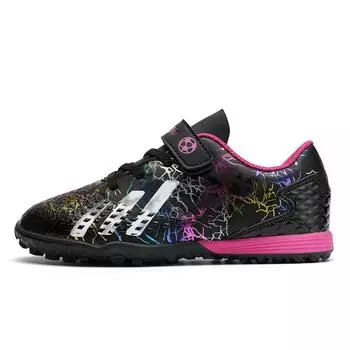 Children s football shoes Iron series Teenagers and toddlers Velcro TF broken nails Primary school boys and girls game training shoes 30