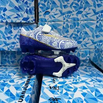 Children s football shoes low-top Velcro new student indoor lawn training shoes long broken nail sports shoes 28