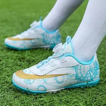 Children s football shoes Men s and women s broken nails Primary school boys sports shoes Rotating buckle Youth training shoes 30