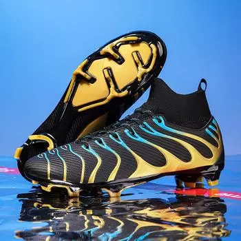 Children s football shoes tf broken nail sneakers adult youth student game training spike sneakers men 35 оранжевый