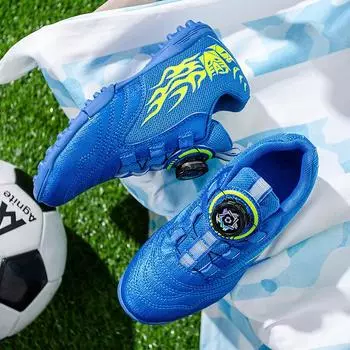 Children s football shoes with broken nails and low-top rotating buckle Boys professional training shoes Korean version of fashionable stud 30