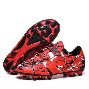 Children s football training shoes spring boys and girls elementary and middle school students teen broken nail shoelaces Velcro a shoe 28